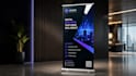 professional roll up banner, standee and counter
