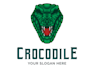 draw awesome crocodile mascot logo with express deliver