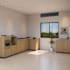 design modern small kitchen with 3d render and layout plan