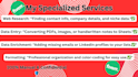 provide manual data entry and spreadsheet cleanup