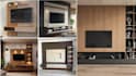 do 3d modern custom tv wall unit, media wall, tv mount rendering design