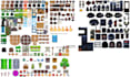 create pixel art tileset, top down map tileset, indie game assets and props