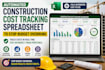 create an automated construction cost trackingspreadsheet to stop budget overrun