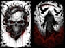 draw dark art, horror, skull, metal illustration