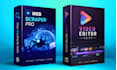 create premium software box mockup, packaging and label design