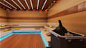 design cgi 3d sauna room, steam room, heat therapy room, wellness center