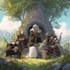 do group party character art, dnd party