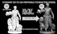 convert 2d into 3d character model 2d image into 3d figurine, 3d miniature model