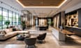 do office showroom workspace commercial interior 3d rendering