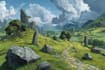 illustrate environments landscapes board game concept