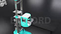 create futuristic 3d industrial robotic animation video