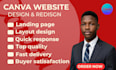 professional canva website design landing page website design