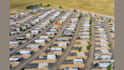 design rv park layout, campground, master plan, green area and 3d render