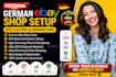 do german ebay shop setup, SEO listing and ebay marketing