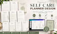 design self care planner wellness journal tracker canva template