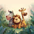 draw animals cartoon illustration