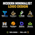 modern minimalist logo and social media kit design using canva