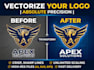 manually vector trace, redraw, and fix your logo