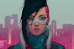 design cyberpunk futuristic city illustration