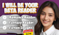 beta read your romantasy manuscript and give honest notes