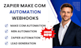 setup zapier make com integromat n8n automation webhooks and open ai integration