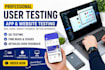 do app testing and website testing with detailed QA user feedback