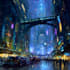 do cyberpunk scifi futuristic city