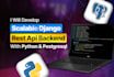 develop a scalable django rest api backend with python and postgresql