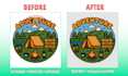 fix ai image flaws, correct text, upscale and print ready ai designs