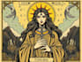 create a custom tarot card character illustration with mystical style
