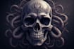 create custom skull artwork illustration with dark aesthetic style