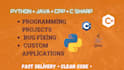 python, java, cpp, c and c sharp programming project