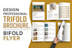 design professional trifold brochure, bifold flyer