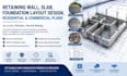 retaining wall, slab, foundation layout design, residential and commercial plans