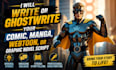 write, ghostwrite your superhero comic, manga, webtoon, or graphic novel script