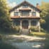 paint watercolor house portrait