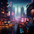 make a futuristic cyberpunk city