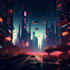 create futuristic cyberpunk city