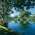 add leaves to trees, add basic landscape, add full