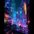 make a cyberpunk city and city art