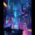 create a cyberpunk city and scifi art