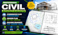 do civil engineering, stormwater flow drainage, grading plan, building drawings