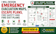 design emergency evacuation maps, escape plans, fire safety and fire exit