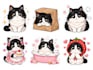 design cute animals emoticon, stickers, chibi