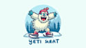 design a unique skating yeti mascot logo