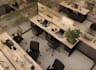 redesign office interior rendering, workspace visual, commercial building layout