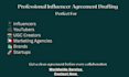 draft a professional influencer or brand collaboration agreement for creators