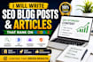 write SEO blog posts and articles that rank on google