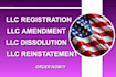 do US llc amendment, dissolution, close ein and fix llc issues in all states