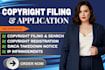 file copyright registration, application, songs logo dmca IP